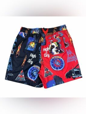 Reason x Def Leppard Men’s Split AOP Shorts Bludgeon Riffola Size Large